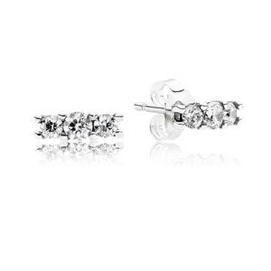 Pandora Elegance Three Stone Stud Earrings
